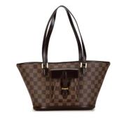 Louis Vuitton Vintage Pre-owned Canvas axelremsvskor Brown, Dam