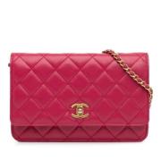 Chanel Vintage Pre-owned Laeder crossbodyvskor Pink, Dam