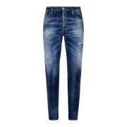 Dsquared2 Marinblå Denim Jeans Slim Fit Blue, Herr