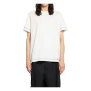 Burberry Kontrast Söm Logo T-shirt White, Herr