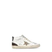 Golden Goose Vita Hög Topp Glitter Stjärn Sneakers White, Dam