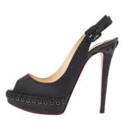 Christian Louboutin Pre-owned Pre-owned Canvas klackskor Black, Dam