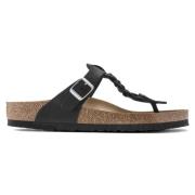 Birkenstock Svarta och gråa tonårs sandaler och tofflor Black, Herr