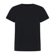 Khaite Svart Crew Neck Bomull T-shirt Black, Dam