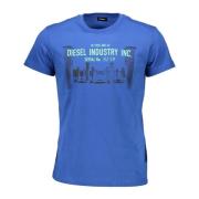 Diesel Grafiskt Logotyp Bomull Tee Blue, Herr