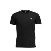 Sergio Tacchini Svart Broderad Crew Neck T-shirt Black, Herr