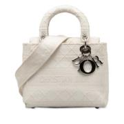 Dior Vintage Pre-owned Canvas handvskor White, Dam