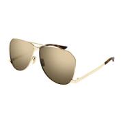 Saint Laurent 690 New Wave Aviator Solglasögon Guld Yellow, Herr