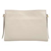 Estro Mjölkbeige Läder Crossbody Väska Beige, Dam