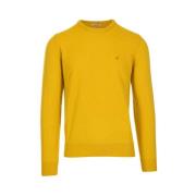 Brooksfield Ull Crew Neck Tröja Yellow, Herr