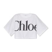 Chloé Kort oversize t-shirt White, Dam