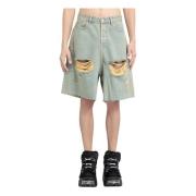 Vetements Blå Sand Förstörda Baggy Shorts Blue, Herr