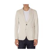 Manuel Ritz Slim Fit Bomull Linne Blazer Beige, Herr