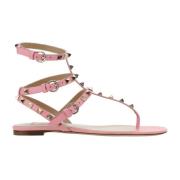 Valentino Garavani Rosa Läder Sandaler Ss22 Pink, Dam