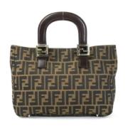 Fendi Vintage Pre-owned Canvas handvskor Brown, Dam