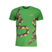 Cavalli Class Tryck Logo Kortärmad T-shirt Green, Herr