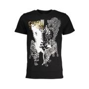 Cavalli Class Svart Tryckt Logotyp T-shirt Black, Herr