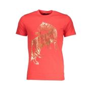 Cavalli Class Tryck Logo Kortärmad T-shirt Red, Herr