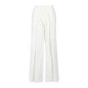 Semicouture Vita Wide Leg Byxor Sangallo White, Dam