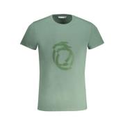 Trussardi Tryck Logo Rund Hals T-shirt Green, Herr