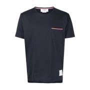 Thom Browne RWB Ficka T-shirt Jersey Bomull Navy Blue, Herr