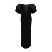 Solace London Svart Strapless Maxi Klänning Black, Dam