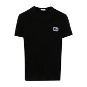 Valentino Svart T-shirt med VLogo-patch Black, Herr