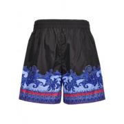 Versace Tryckt Elastisk Midja Regular Fit Shorts Multicolor, Herr