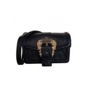 Versace Metallic Logo Axelväska Black, Dam