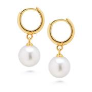 Nialaya Womens Pearl Drop Earrings Yellow, Dam