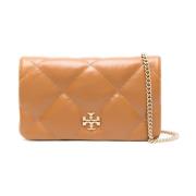 Tory Burch Diamantquiltad Läder Axelväska Brown, Dam