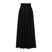 IVY OAK Maxi längd veckad bomullkjol Black, Dam