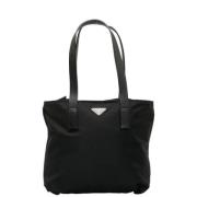 Prada Vintage Pre-owned Tyg totevskor Black, Dam