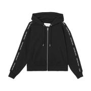 Calvin Klein Svart French Terry Hoodie Zip Tröja Black, Dam