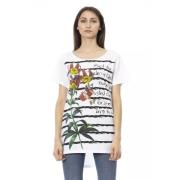 Trussardi Elegant vit T-shirt med fronttryck Multicolor, Dam