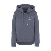 Armani Exchange Zip Hoodie Sweater Grå Gray, Dam