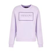 Armani Exchange Ekologisk Bomull Crewneck Tröja Lila Purple, Dam