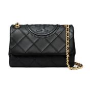 Tory Burch Quiltad Svart Läder Axelväska Black, Dam