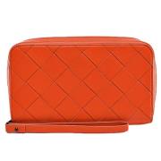 Bottega Veneta Vintage Pre-owned Laeder kuvertvskor Orange, Dam