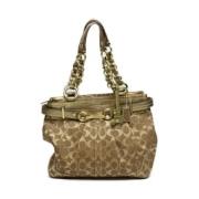 Coach Pre-owned Pre-owned Tyg axelremsvskor Beige, Dam