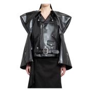 Junya Watanabe Svart Faux Läder Runway Jacka Black, Dam