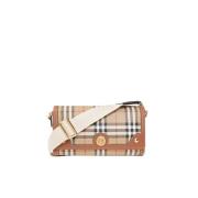 Burberry Note Liten axelväska Beige, Dam