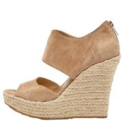 Jimmy Choo Pre-owned Pre-owned Mocka sandaler Beige, Dam