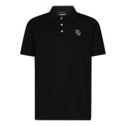 Dsquared2 Svart Slim-Fit Polotröja med Logga Black, Herr