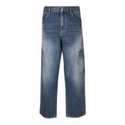 Givenchy Blå Cargo Stil Bomulls Jeans Blue, Herr