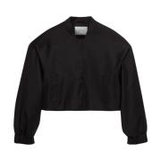 IVY OAK Oversized Cropped Bomber Jacket Black, Dam