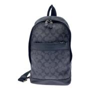 Coach Pre-owned Pre-owned Tyg axelremsvskor Blue, Dam