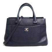 Chanel Vintage Pre-owned Tyg totevskor Blue, Dam