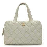 Chanel Vintage Pre-owned Laeder handvskor White, Dam