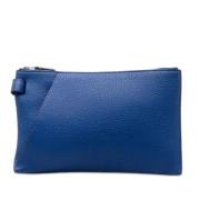 Hermès Vintage Pre-owned Tyg kuvertvskor Blue, Dam